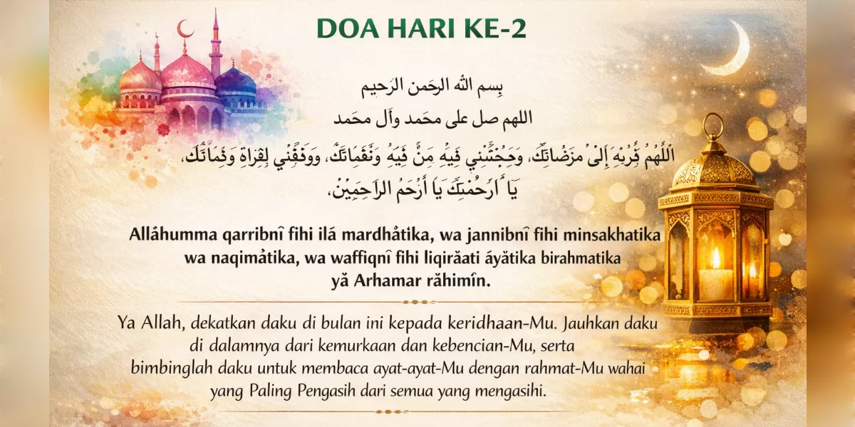 Ilustrasi Doa hari ke-2 puasa Ramadan lengkap (Desain AI )