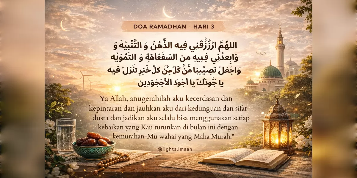 Ilustrasi Doa hari ketiga Ramadhan 2026 (Desain AI )