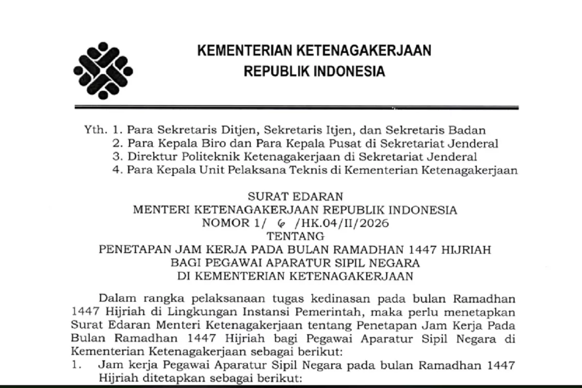 Simak jadwal jam kerja ASN selama Ramadhan 2026. Ketahui aturan terbaru, dasar hukum, dan unduh PDF surat edaran resminya.