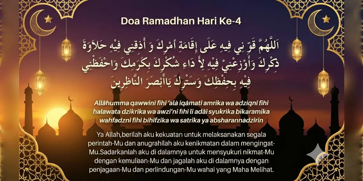 Foto ilustrasi doa puasa hari keempat ramadhan 2026 (Desain AI )