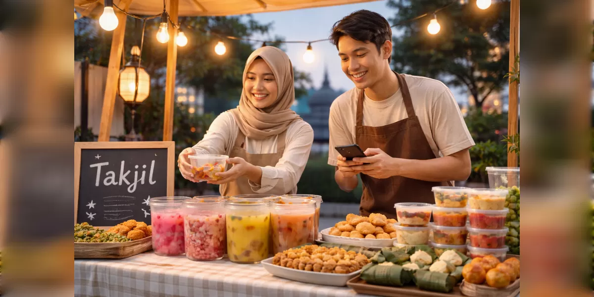 Foto ilustrasi ide jualan takjil di Ramadan 2026 (Desain AI)