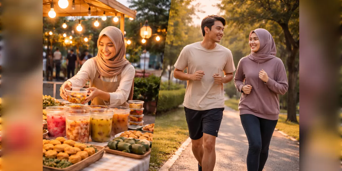 Foto ilustrasi Ide kegiatan seru sebelum berbuka (Desain AI)