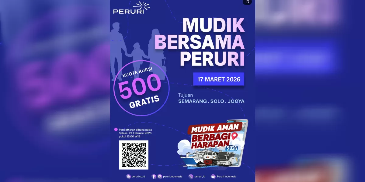 Program Mudik Gratis Peruri 2026 dibuka (Instagram @peruri.indonesia)