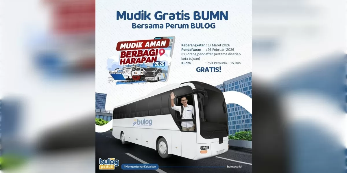 Mudik Tanpa Tiket, Tanpa Biaya: BULOG Buka 750 Kursi Gratis untuk Pulang Kampung 2026 (Instagram @perum.bulog)