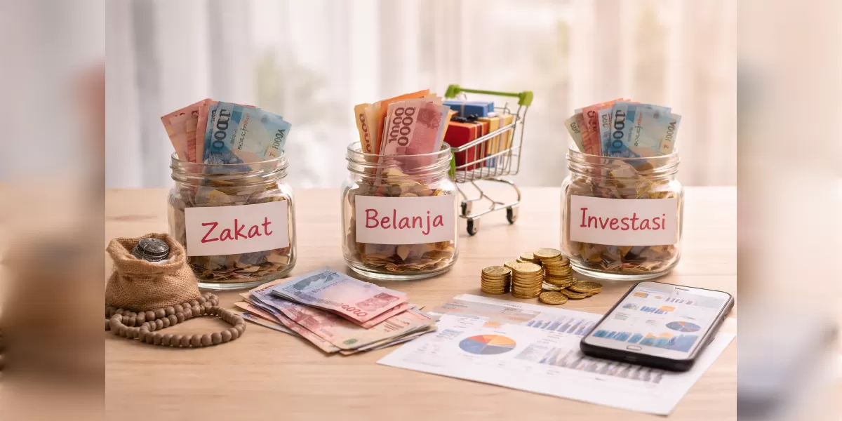 Foto ilustrasi Panduan cerdas mengelola THR: zakat, belanja bijak, dan investasi  (Desain AI)
