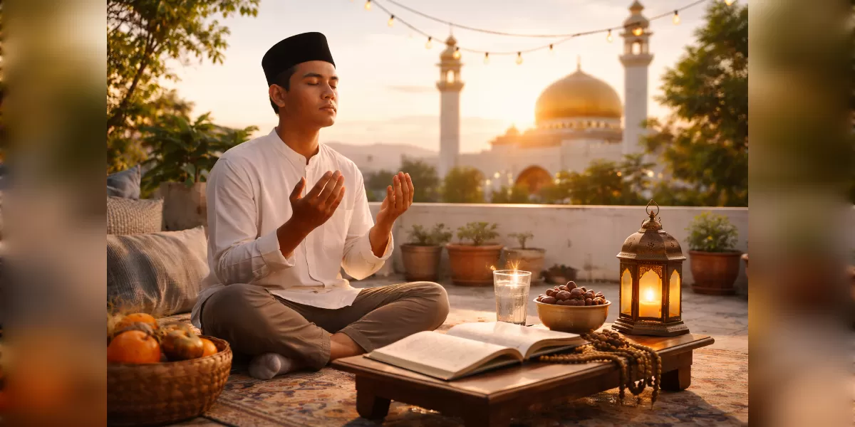 Foto ilustrasi Ide recharge iman di Ramadan agar puasa makin bermakna dan hati lebih tenang. (Desain AI)