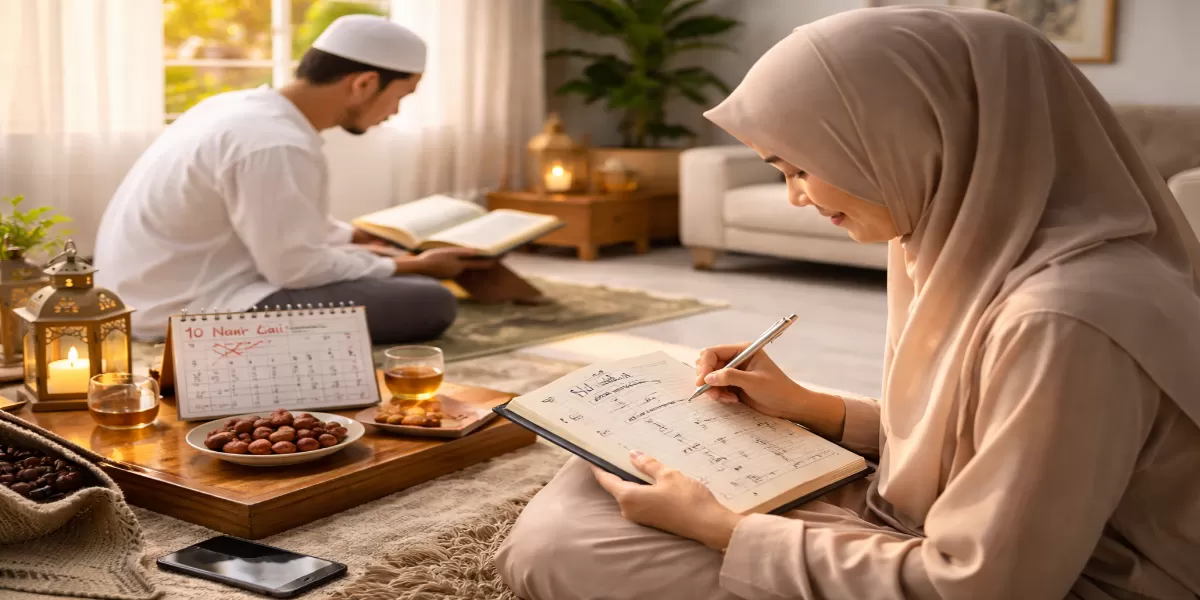 Foto ilustrasi Strategi realistis mengejar target khatam Al-Qur&rsquo;an di Ramadhan  (Desain AI)