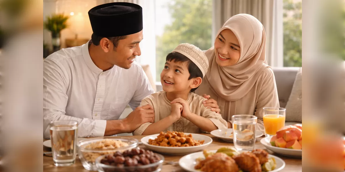 Foto ilustrasi Kapan anak siap belajar puasa? (Desain AI )
