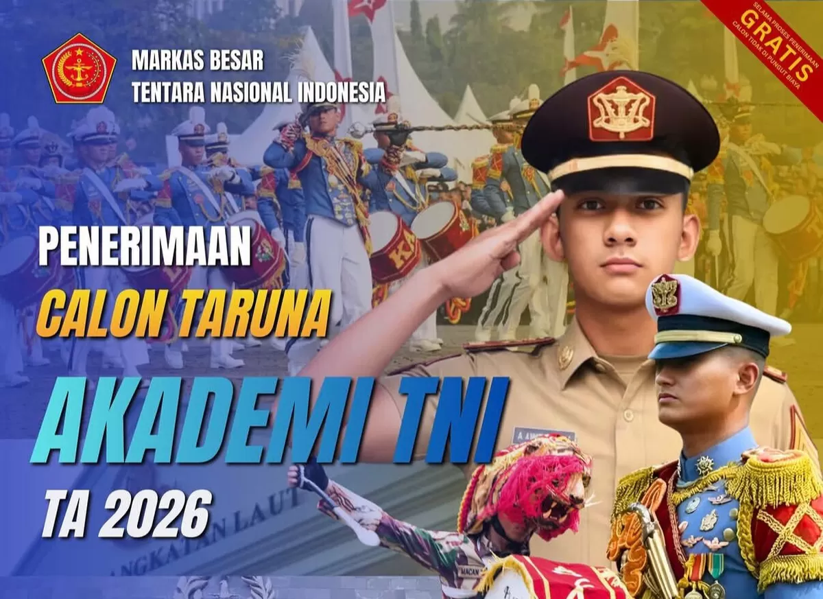 Resmi dibuka pendaftaran penerimaan calon Taruna Akademi TNI Tahun 2026. (Instagram @satdiaga_tni)