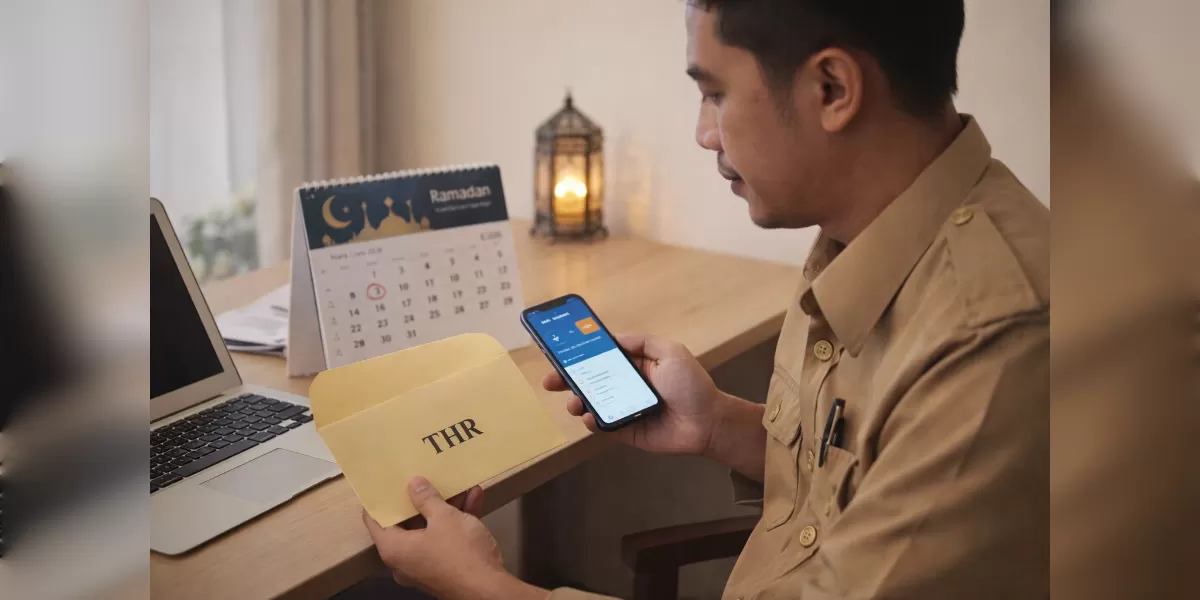 Foto ilustrasi THR PNS belum cair di pekan kedua Ramadan 2026 (Desain AI )