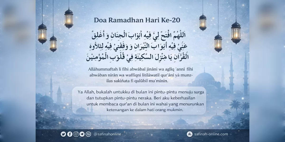 Foto ilustrasi doa puasa hari ke 20  ramadhan 2026 (Desain AI )