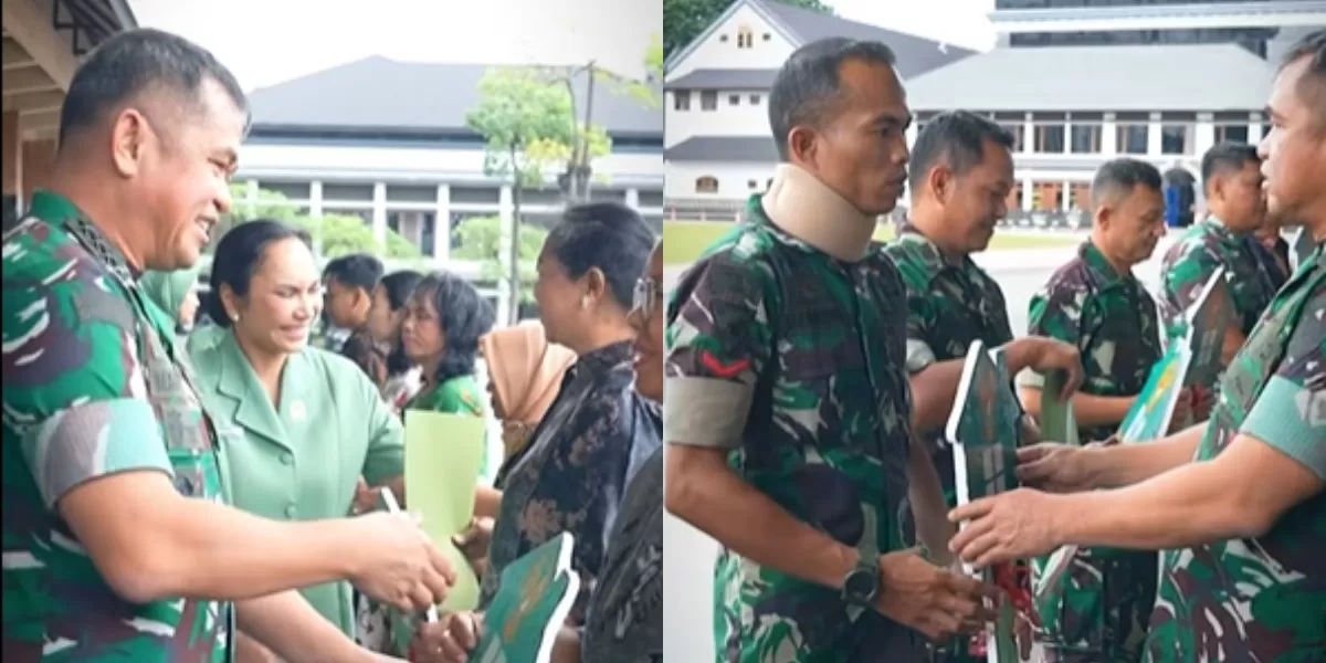 Kasad Jenderal TNI, Maruli Simanjuntak menyerahkan bantuan rumah non dinas ke ahli waris prajurit gugur serta prajurit penyandang cacat di Mabes TNI AD, Jakarta, pada Rabu, 4 Maret 2026. (Dok. TNI AD)