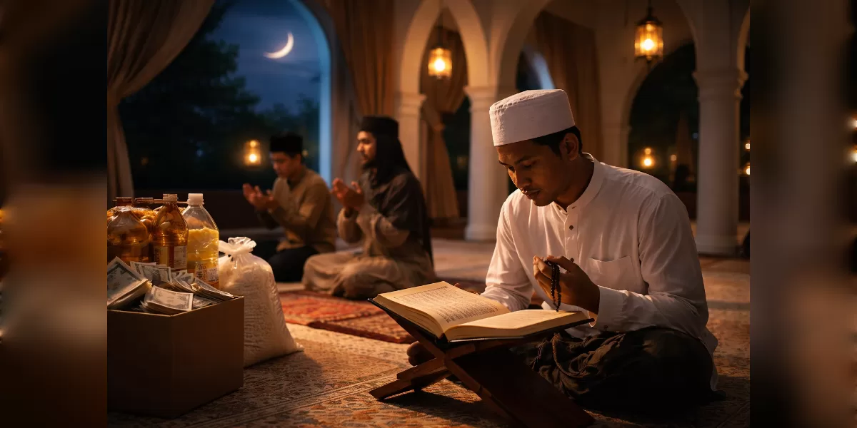 Foto ilustrasi Tips persiapan menyambut 10 malam terakhir Ramadhan (Desain AI)