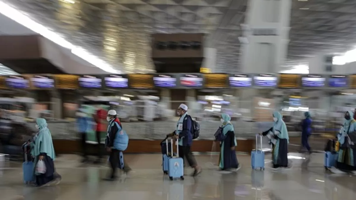 jemaah umrah Indonesia tertahan di Arab Saudi. (ANTARA FOTO/FAUZAN)