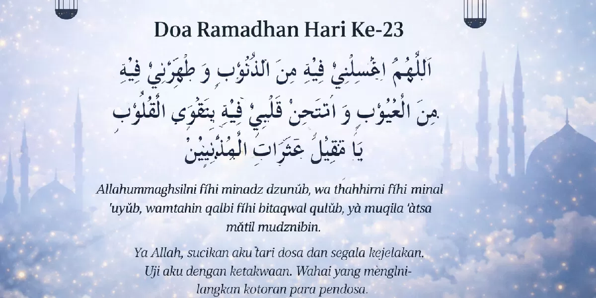 Foto ilustrasi doacpuasa hari ke 23 Ramadhan 2026 (Desain AI )