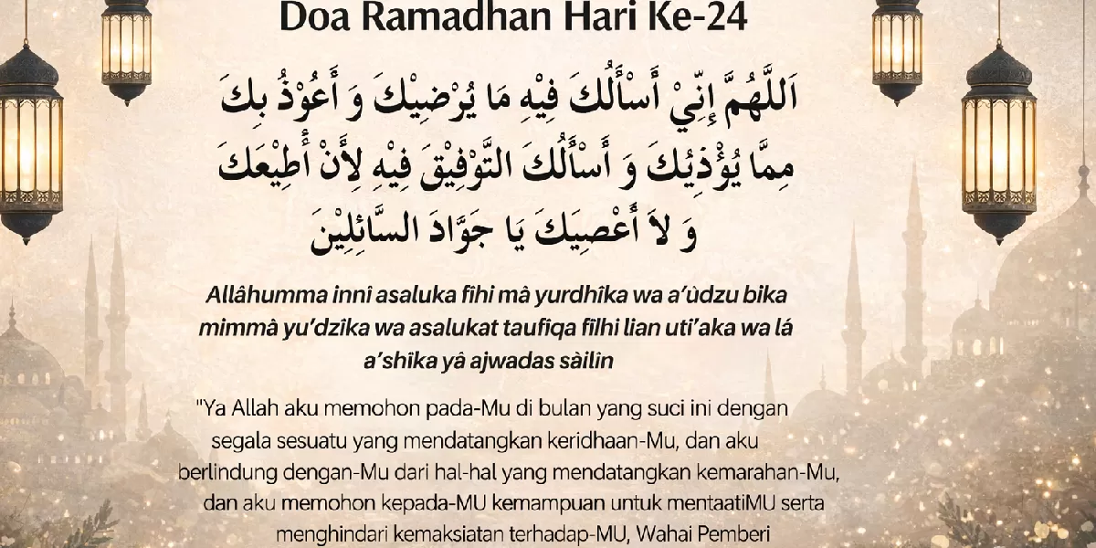 Foto ilustrasi doa puasa hari ke 24 Ramadan 2026 (Desain AI )