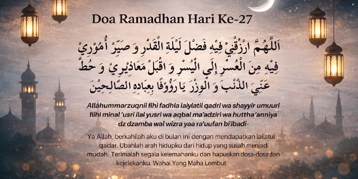 Foto ilustrasi doa puasa hari ke 27 ramadhan 2026 (Desain AI )