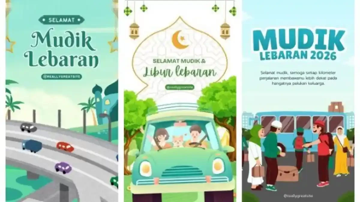 Kumpulan Ucapan Selamat Mudik Lebaran 2026 Penuh Makna, Cocok Dibagikan ke Keluarga dan Teman. (Canva)