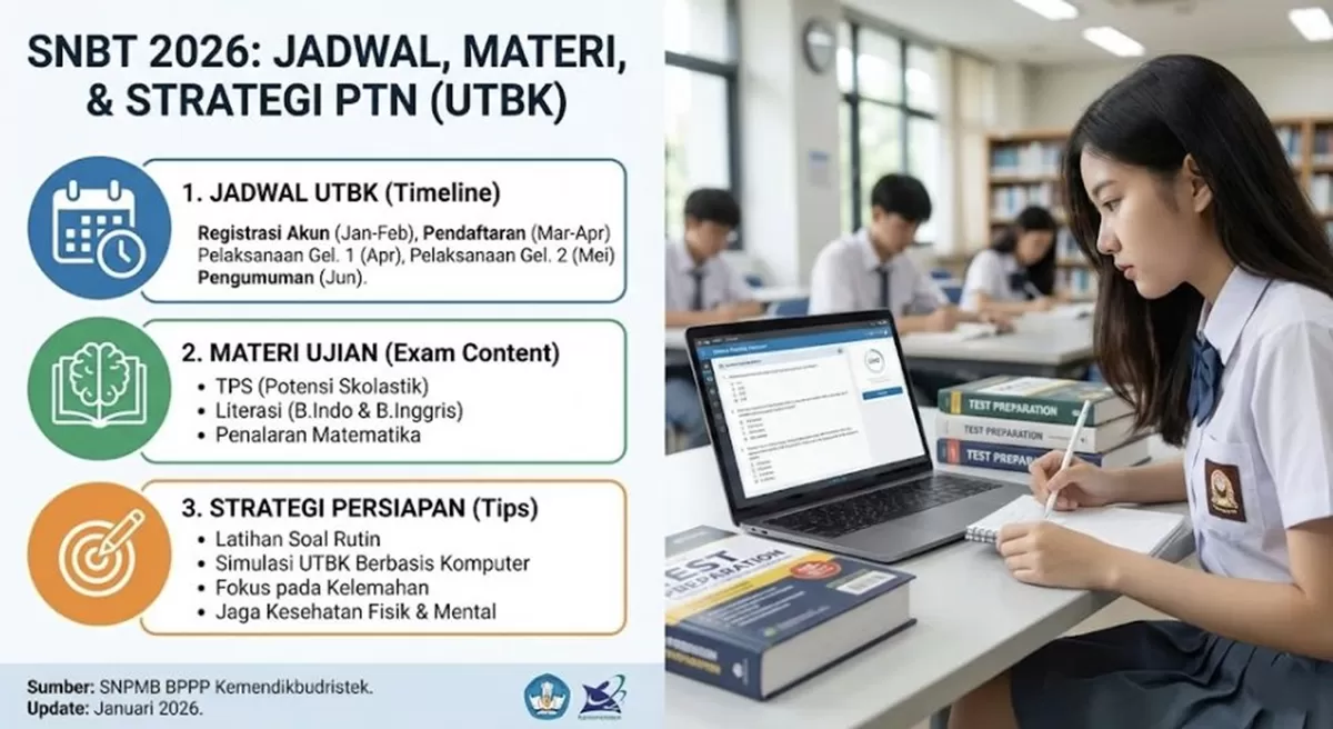 Pendaftaran SNBT 2026 Dibuka 25 Maret, Simak Syarat, Cara Daftar, dan Aturan Pilih Prodi. (Kemendikti/Canva)