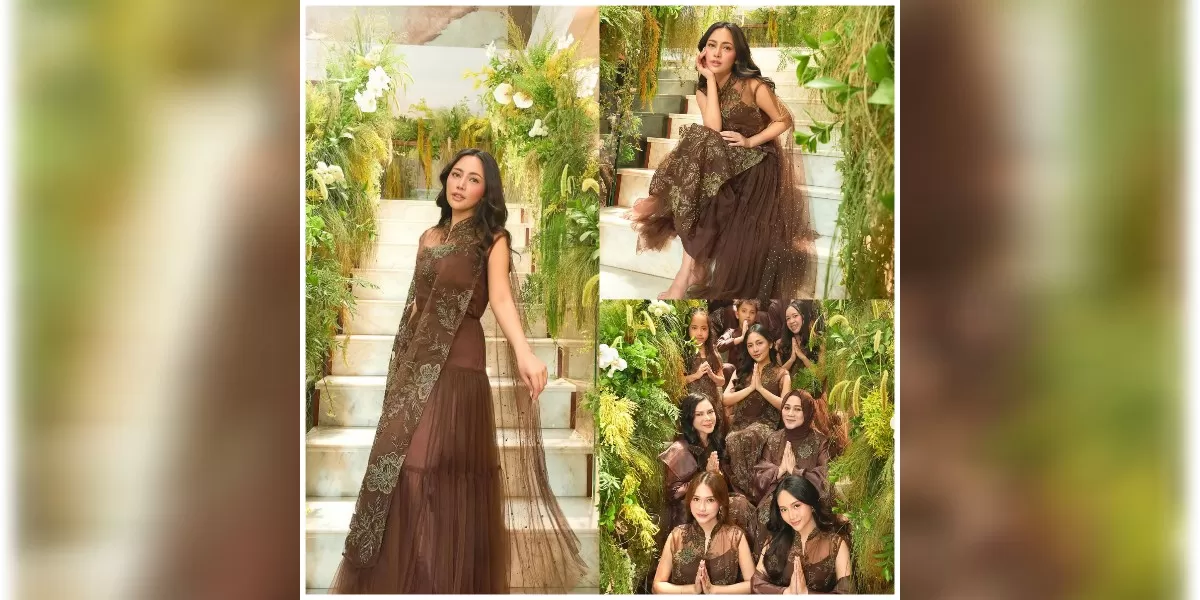 Kolase foto Dekorasi Lebaran Rachel Vennya bertema indoor jungle viral (Instagram @rachelvenya)