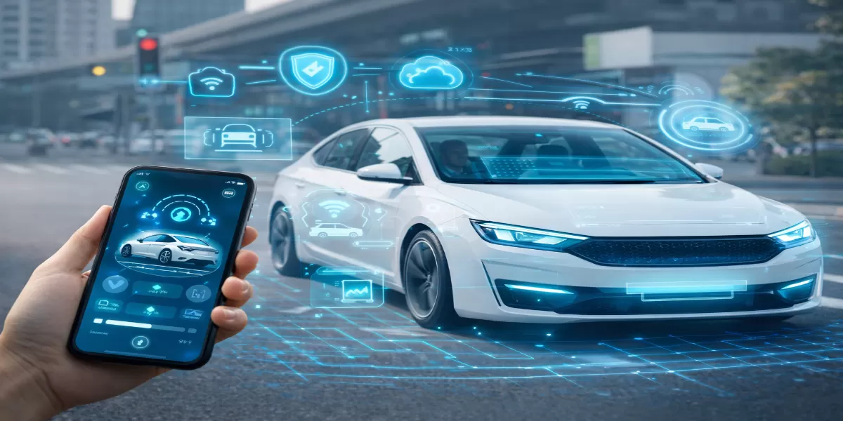 Foto ilustrasi fitur mobil pintar 2026 dari AI  (Desain AI)