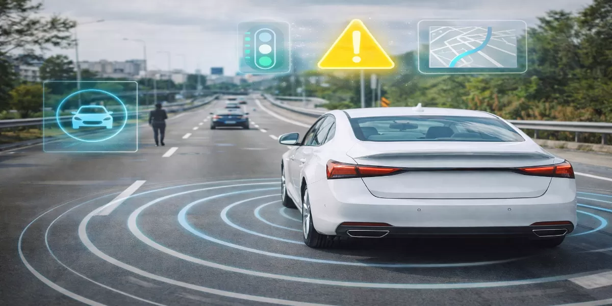 Gambar ilustrasi Cara kerja mobil otonom dan tingkat keamanannya di 2026 (Desain AI )