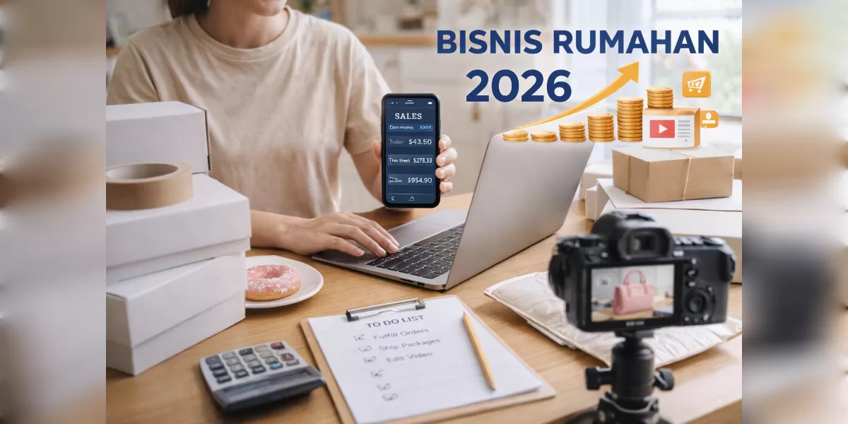 Gambar ilustrasi bisnis rumahan 2026 yang menjanjikan (Desain AI )