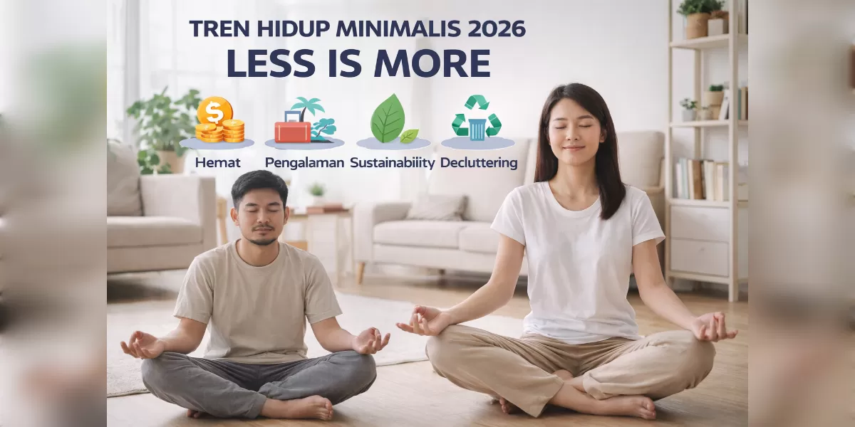 Gambar ilustrasi Tren hidup minimalis 2026 (Desain AI)