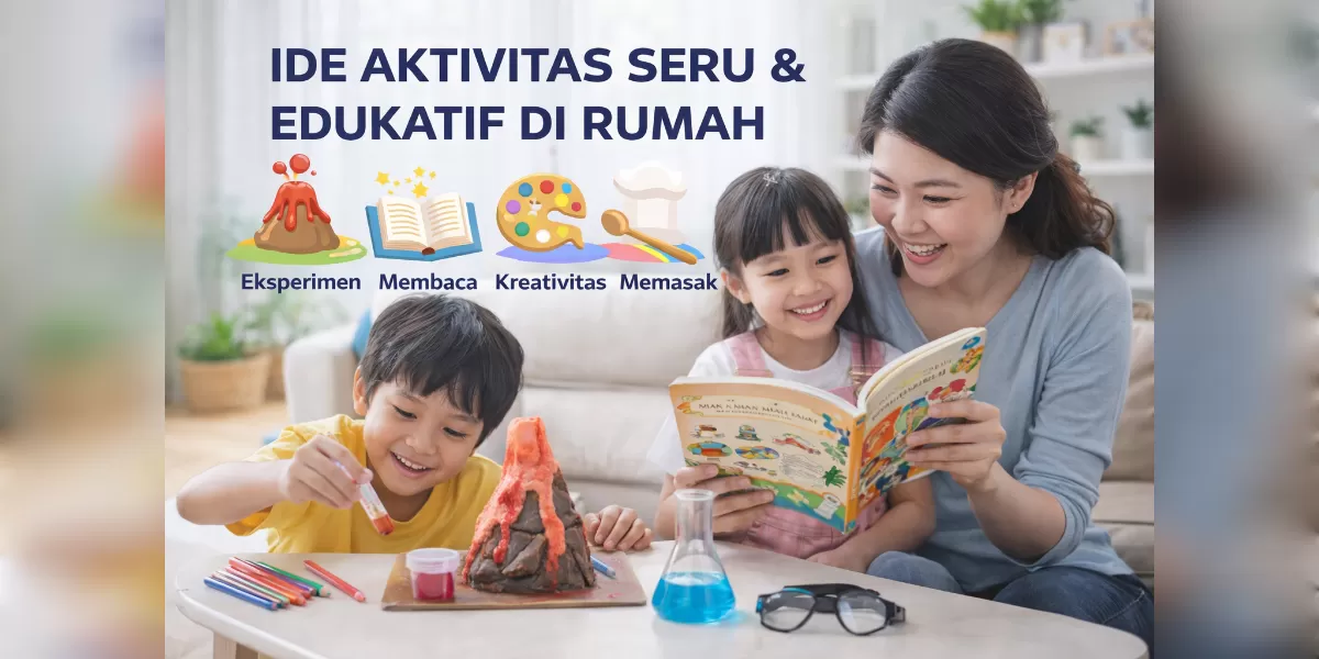 Gambar ilustrasi Ide Aktivitas anak yang seru dan Edukatif (Desain AI)