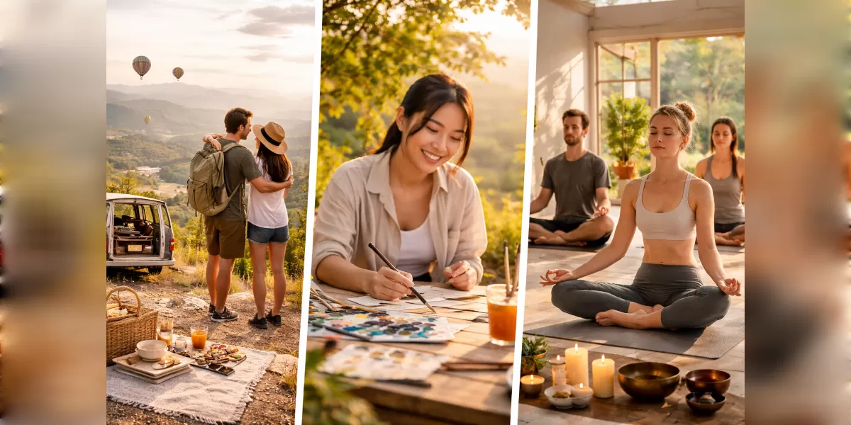 Ilustrasi Traveling dan retreat kini jadi prioritas hidup baru (Desain AI )