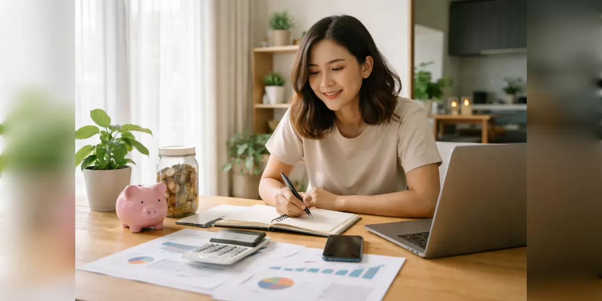 Gambar ilustrasi Cara self improvement finansial dengan mengatur uang (Desain AI )