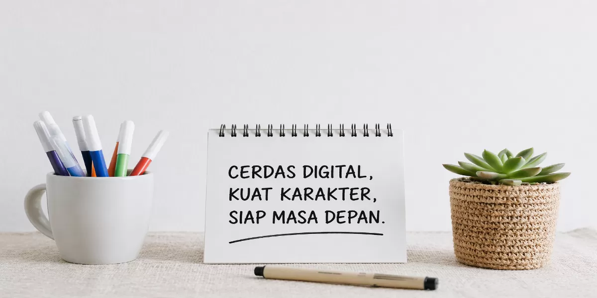 Ilustrasi  Mendidik Anak Cerdas Digital dan Berkarakter (Desain AI)