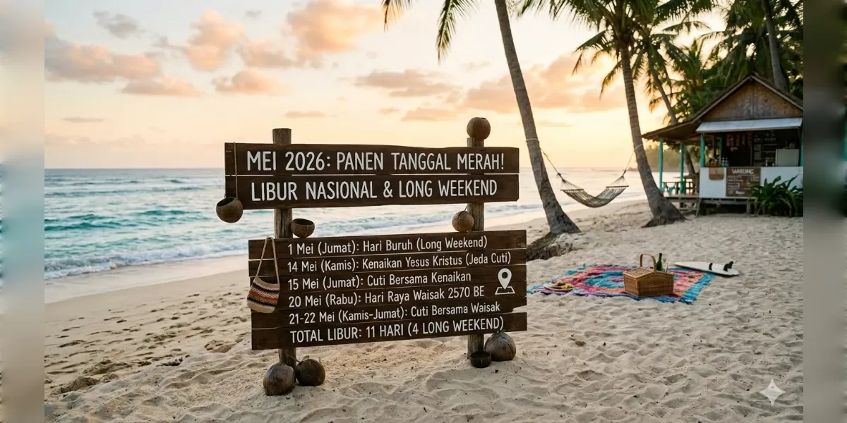 Ilustrasi Cek daftar libur nasional dan cuti bersama Mei 2026 (Desain AI )