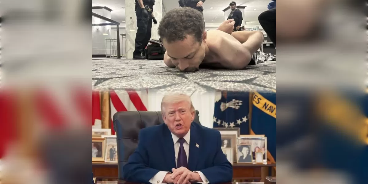 Kolase tangkapan llayarfoto Donald Trump dan Tersangka penembakan di acara Donald Trump (Instagram @realdonaldtrump)