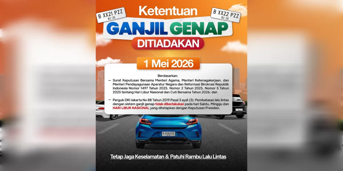 Ilustrasi Aturan ganjil genap Jakarta hanya berlaku 4 hari (Instagram @dishubdkijakarta)