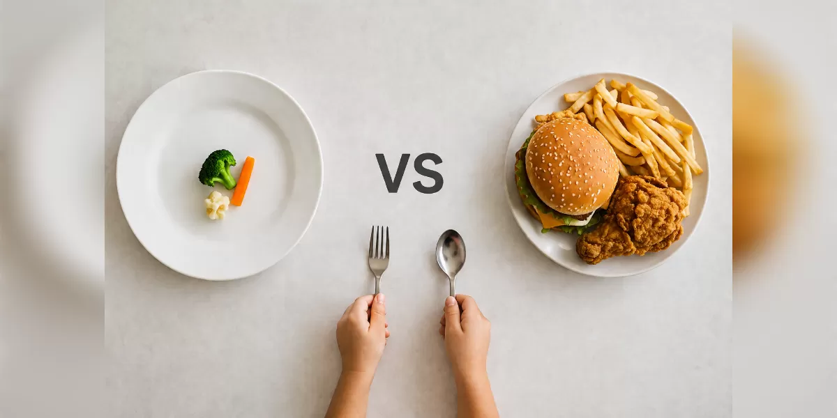 Ilustrasi anak susah makan vs obesitas anak masalah orang tua?  (Desain AI)