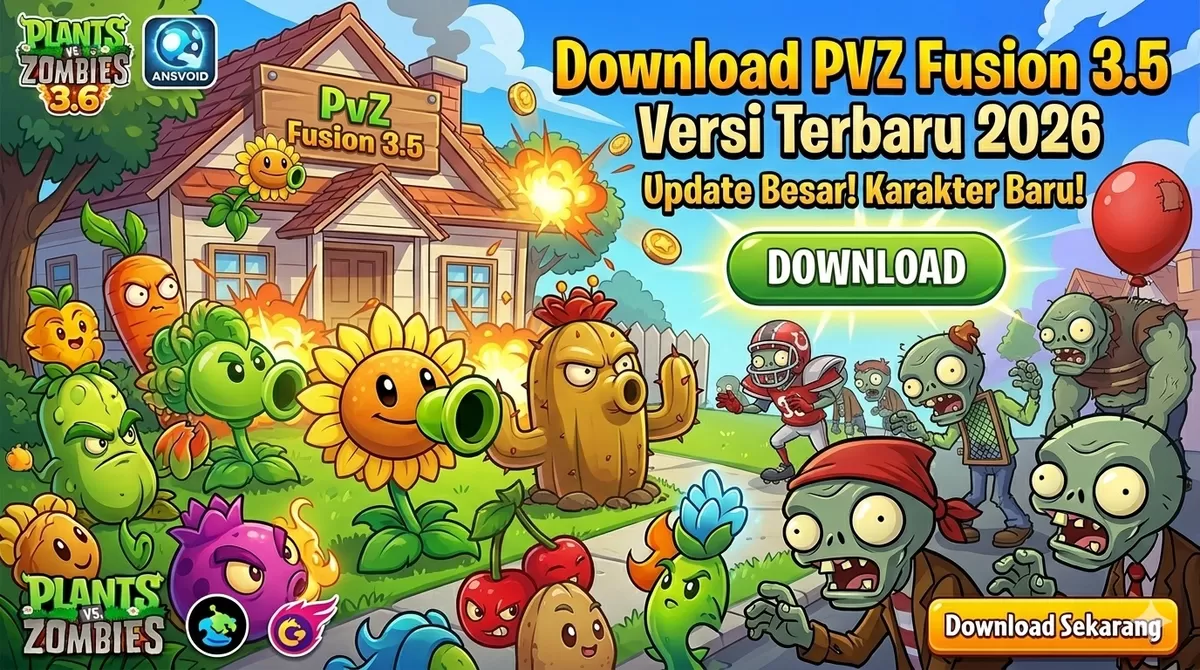 Temukan semua fitur baru di PVZ Fusion 3.5, termasuk tanaman unik dan zombie terkuat yang bikin permainan makin seru!