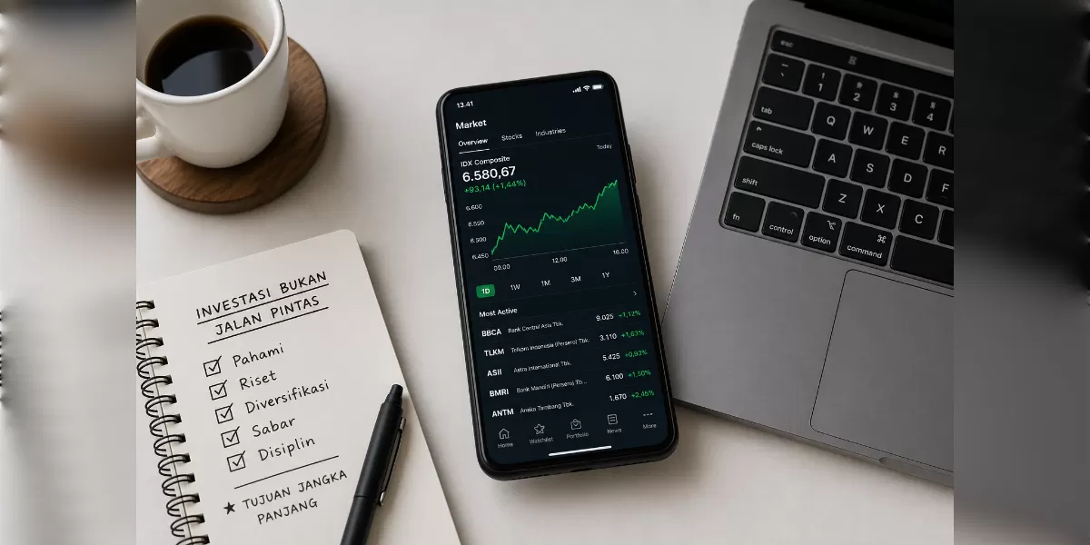 Ilustrasi agar tak FOMO investasi bisa bikin rugi (Desain AI)
