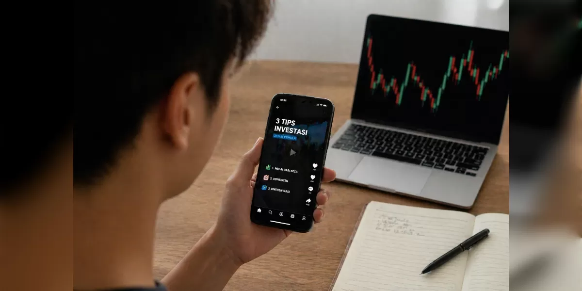 Ilustrasi Banyak Gen Z belajar investasi dari TikTok (Desain AI )