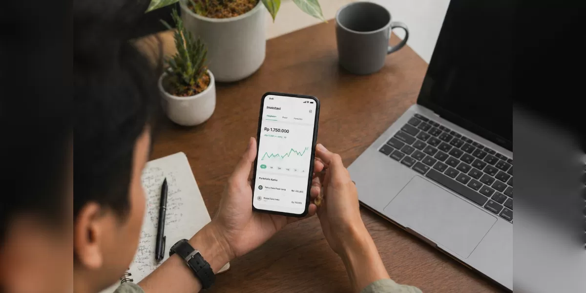 Ilustrasi Panduan sederhana membangun portofolio investasi (Desain AI )