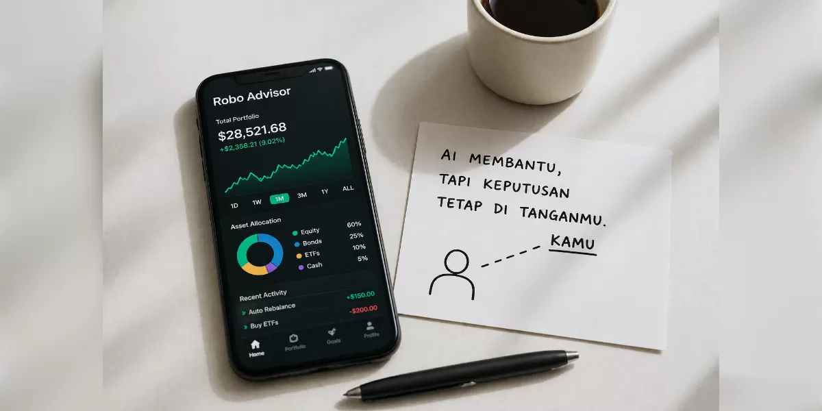 Ilustrasi AI kini kelola investasi (Desain AI)