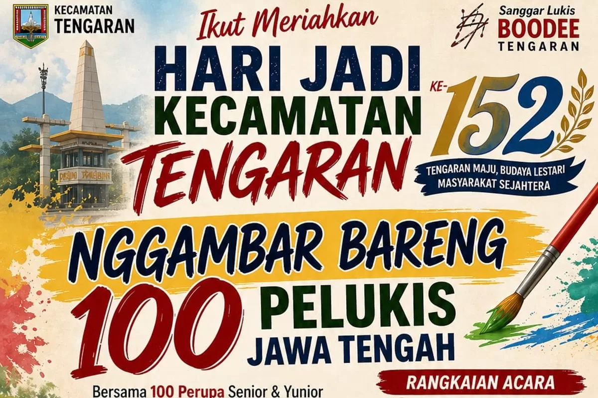 Meriah! 100 Pelukis Ramaikan Hari Jadi ke-152 Tengaran lewat Event Seni Kolaboratif. (Dok. Pemkab Semarang)