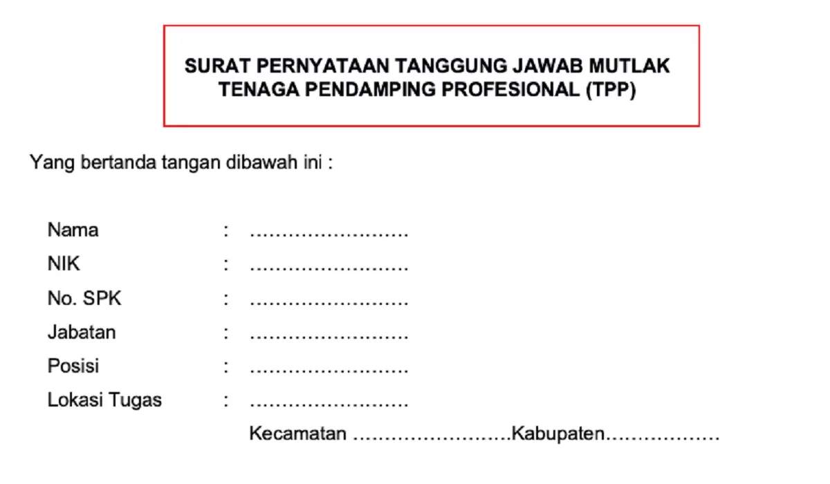 Format SPTJM untuk Pendaftaran SPMB 2026
