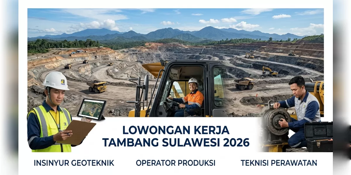 Ilustrasi PAMA buka lowongan Surveyor, Assistant Surveyor, dan Dispatcher untuk job site Sulawesi. Daftar sebelum 11 Juni 2026! (Desain AI )