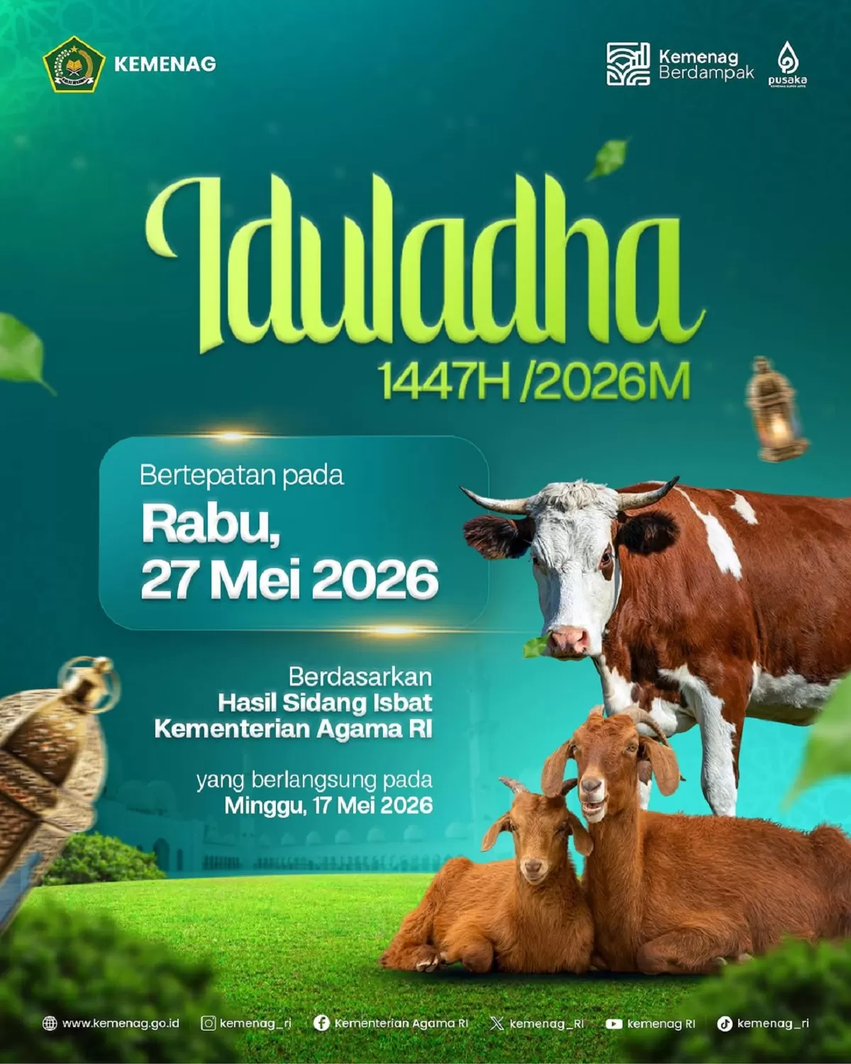 Kumpulan ucapan selamat Hari Raya Idul Adha 2026 yang penuh makna dan inspirasi untuk dibagikan di media sosial.
