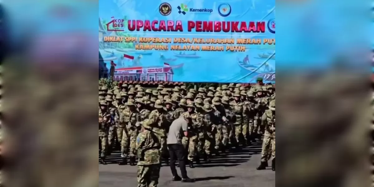 Pelatihan militer untuk calon manajer koperasi memicu perdebatan (Tiktok @topeng)