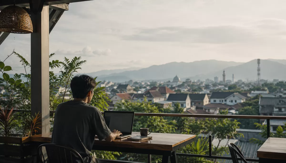 Ilustrasi Kota terbaik untuk Work From Anywhere (Desain AI)