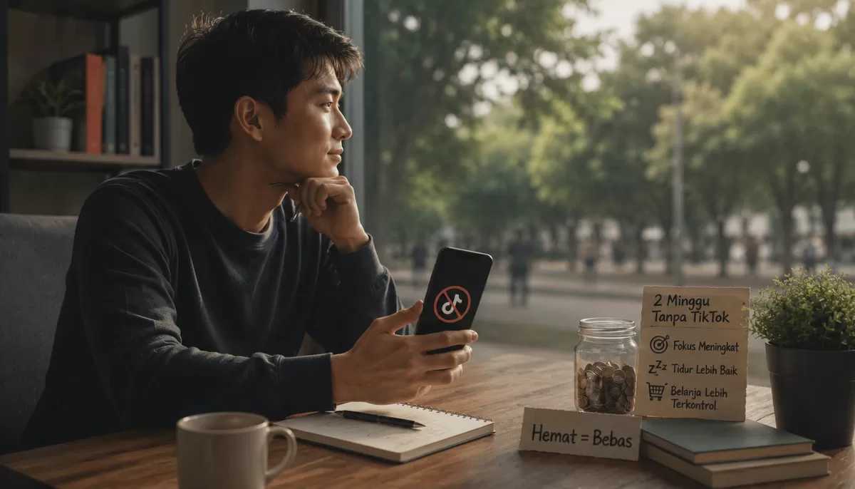 Ilustrasi Hapus TikTok selama 2 minggu, ini efek nyatanya (Desain AI)