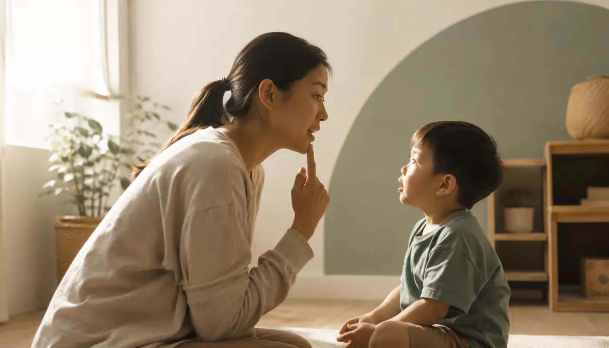Ketahui kalimat yang sering diucapkan orang tua untuk membantu anak tumbuh cerdas, kritis, percaya diri, dan ber-IQ tinggi. (Desain AI)