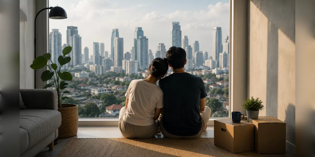 Ilustrasi Kenapa pasangan muda Jakarta memilih nggak beli rumah?  (Desain AI)